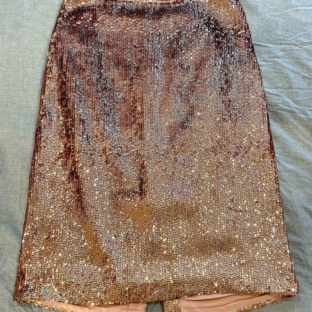 J. Crew Rose Gold Sequin Skirt